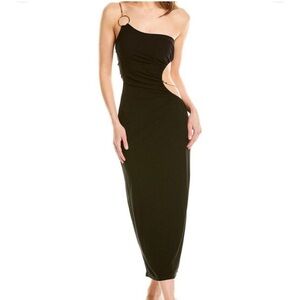 Weworewhat Snake chain Cut Out Maxi Dress in Black